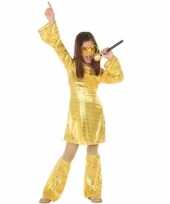 Gouden glitter disco jurkje meisjes